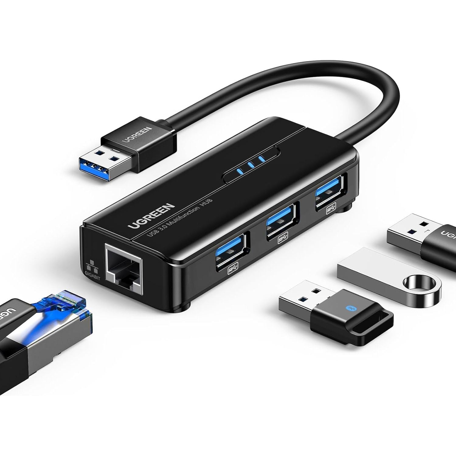 Buy UGREEN,UGREEN 4-in-1 USB Hub to Ethernet Adapter – Gigabit Ethernet, 3 USB 3.0 Ports, Plug & Play for MacBook Pro, Steam Deck, Switch, Windows - Gadcet UK | UK | London | Scotland | Wales| Near Me | Cheap | Pay In 3 | USB & FireWire Hubs