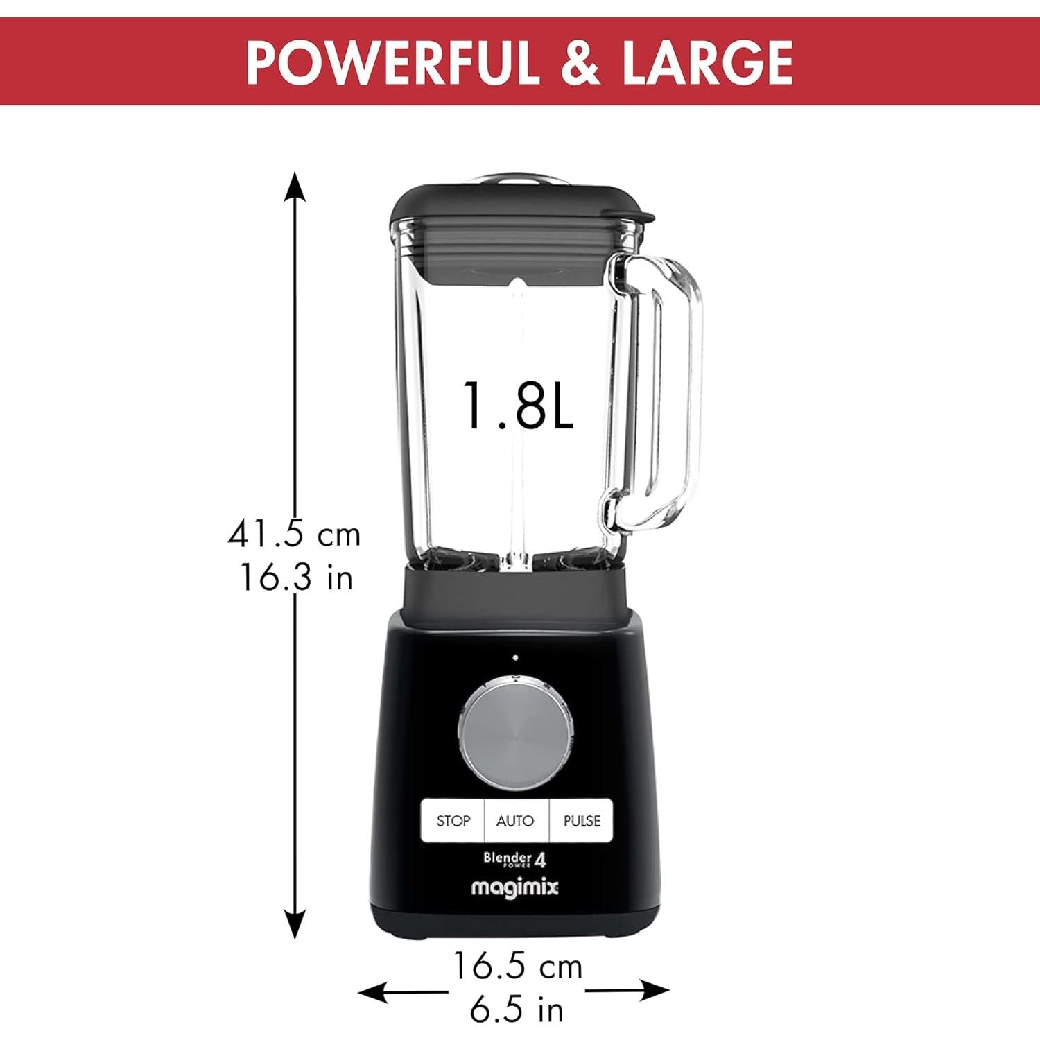 Buy Magimix,Magimix Blender Power 4 – Quiet Mark Certified, 1300W, 1.8L Glass Jug, Black - Gadcet UK | UK | London | Scotland | Wales| Near Me | Cheap | Pay In 3 | Food Mixers & Blenders