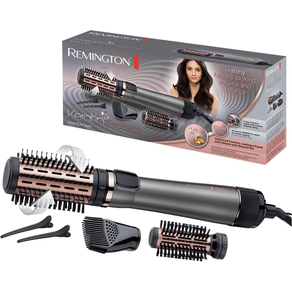 Buy Remington,Remington Keratin Protect Rotating Airstyler AS8811 – 3 Attachments, Ceramic Coating with Almond Oil, Root Boost & Hair Clips - Gadcet UK | UK | London | Scotland | Wales| Near Me | Cheap | Pay In 3 | Hair Removal