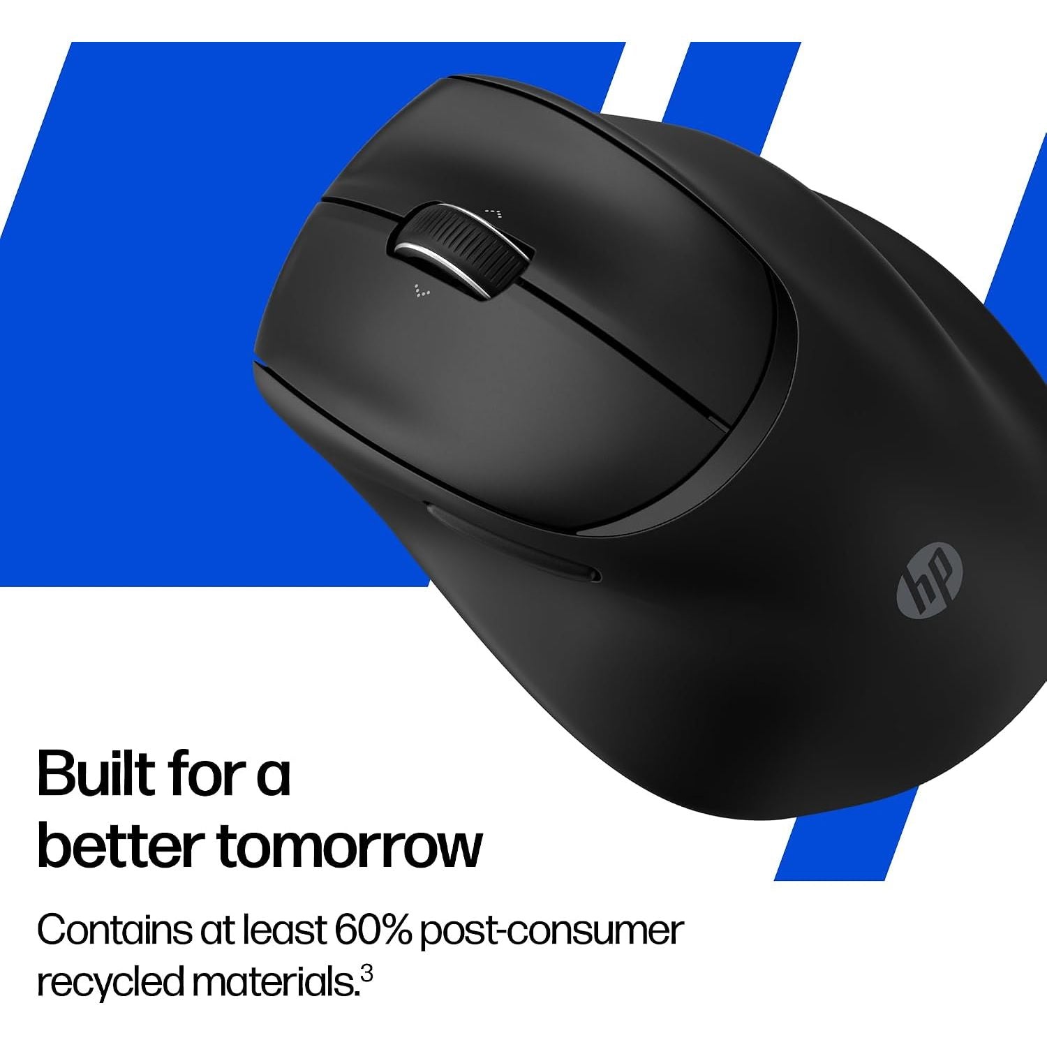 HP Tilt Ergonomic Mouse 720M Rechargeable Wireless + Bluetooth Mouse | Ultra-fast Rechargeable Supercapacitor | 1 Month Usage from a 3-Minute Charge | 7 Programmable Buttons | 6000 DPI Sensor | Black