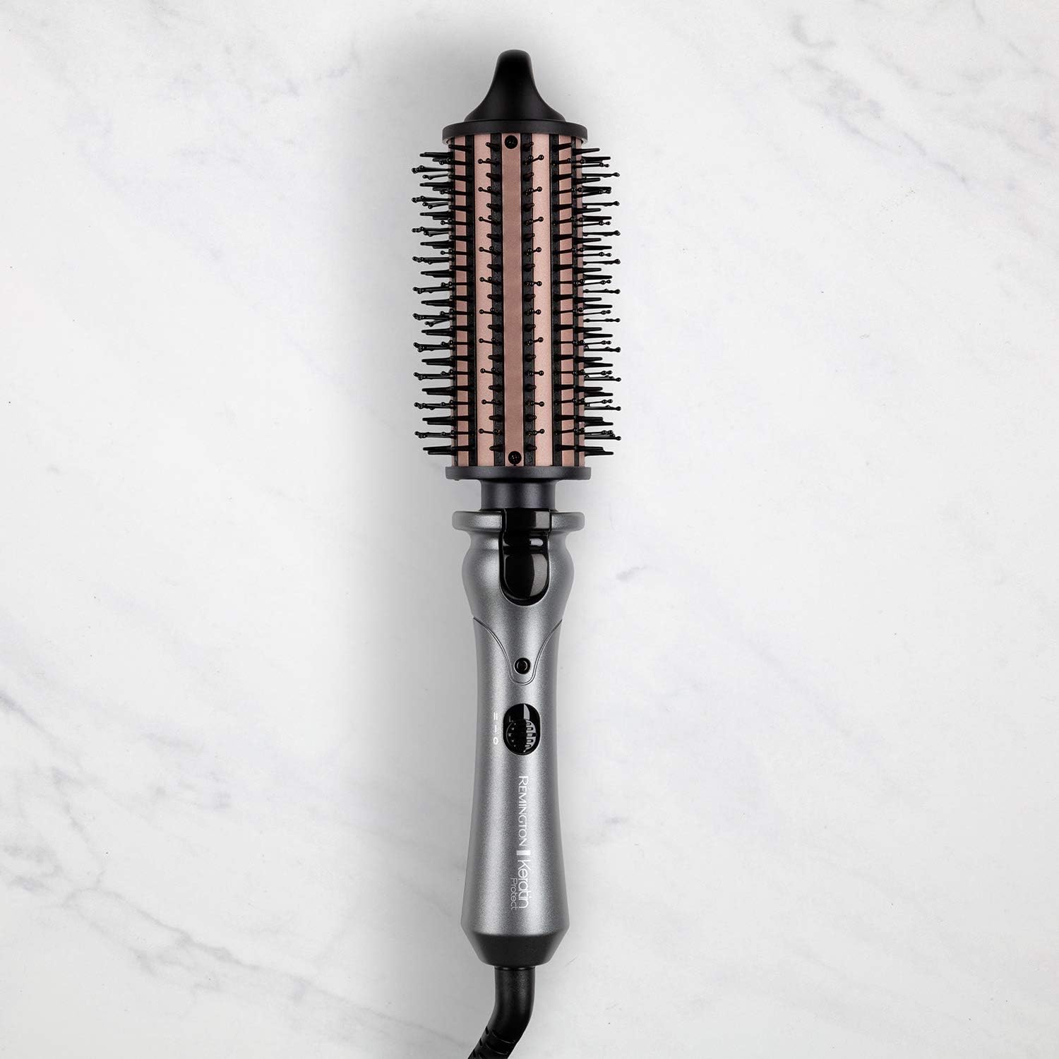 Buy Remington,Remington Keratin Protect Heated Hair Brush - 45mm Mixed Bristles, Keratin & Almond Oil Infused, 120°C-180°C, Volume & Curls - CB65A458 - Gadcet UK | UK | London | Scotland | Wales| Near Me | Cheap | Pay In 3 | Hair Straightener