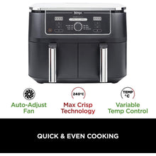 Buy Ninja,Ninja Foodi MAX Dual Zone Digital Air Fryer, 2 Drawers, 9.5L, 6-in-1, Uses No Oil, Max Crisp, Roast, Bake, Reheat, Dehydrate, Cook 8 Portions, Non-Stick Dishwasher Safe Baskets, Black AF400UK - Gadcet UK | UK | London | Scotland | Wales| Near Me | Cheap | Pay In 3 | Kitchen Appliances