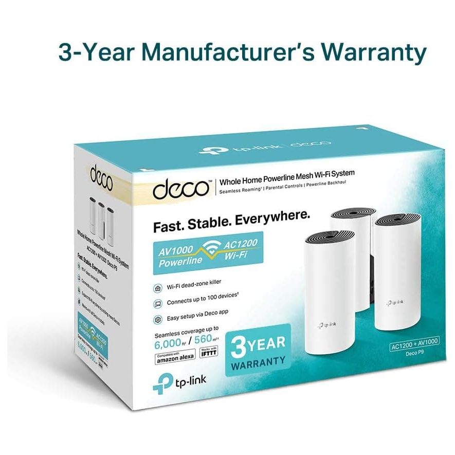 Buy TP-Link,TP-Link Deco P9 AC1200 AV1000 Whole Home Powerline Mesh Wi-Fi System 3-Pack - Gadcet UK | UK | London | Scotland | Wales| Ireland | Near Me | Cheap | Pay In 3 | Networking