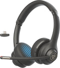 JLab Go Work 2nd Gen Wireless Headset - 55+ H Bluetooth, Mic, Multipoint, Black