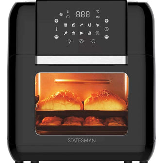 Buy Statesman,Statesman SKAO11015BK Digital Air Fryer Oven with Rotisserie 11 Litre, 1500W, 60 Minute Timer, 360 Hot Air Circulation, 10 Cooking Programs, Basket & Skewer Set Included - Gadcet UK | UK | London | Scotland | Wales| Ireland | Near Me | Cheap | Pay In 3 | Deep Fryers