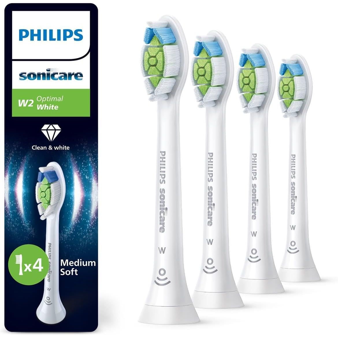 Buy PHILIPS,Philips Sonicare W2 Optimal White Replacement Toothbrush Heads – White, 4 Pack (HX6064/87) - Gadcet UK | UK | London | Scotland | Wales| Near Me | Cheap | Pay In 3 | Toothbrush Replacement Heads