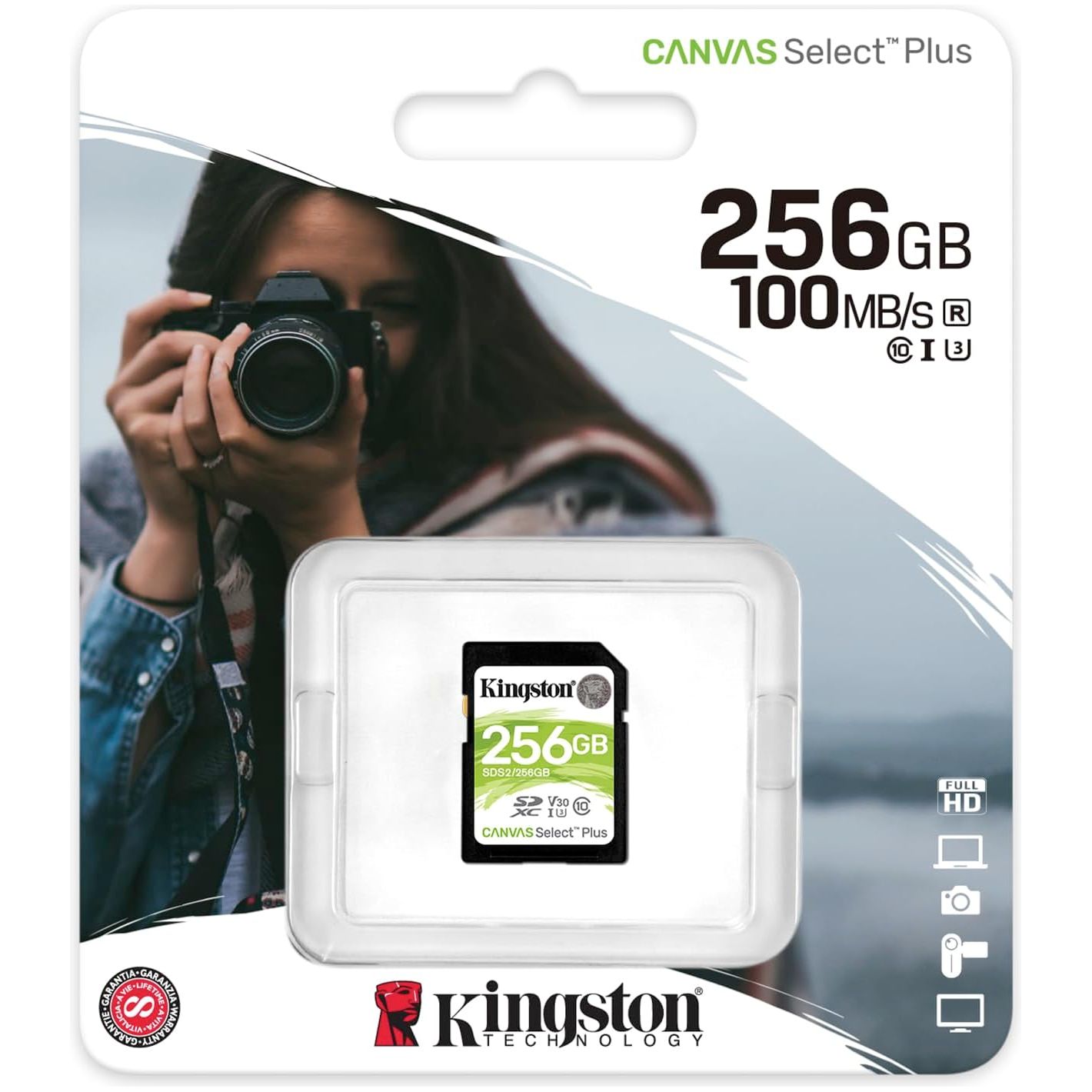 Buy Kingston,Kingston Canvas Select Plus 256GB SDXC Card - V30, UHS-I U3, Class 10, Video Class for 4K Recording - Gadcet UK | UK | London | Scotland | Wales| Near Me | Cheap | Pay In 3 | Flash Memory Cards