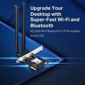 Buy TP-Link,TP-LINK Ac1200 Dual Band Wi-Fi  Bluetooth 4.2 Pci Express Adapter - Black - Gadcet UK | UK | London | Scotland | Wales| Ireland | Near Me | Cheap | Pay In 3 | Network Cards & Adapters