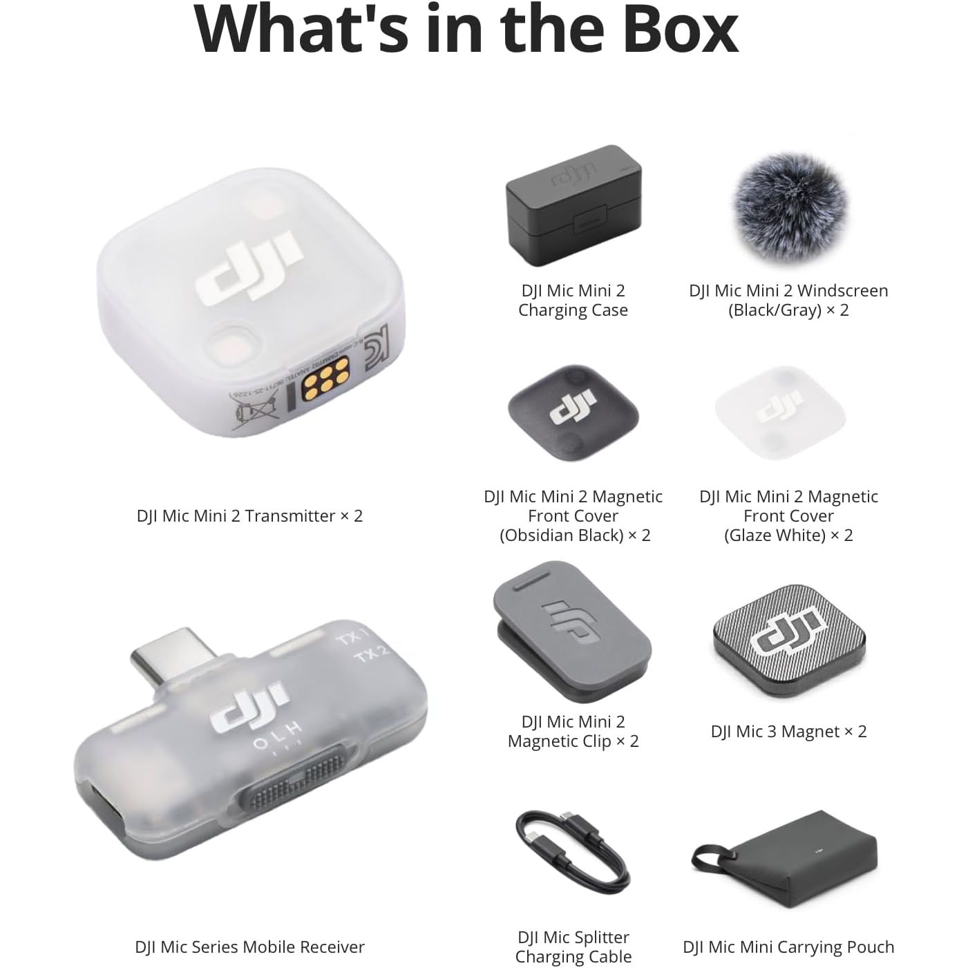 DJI Mic Mini 2 Wireless Microphone – 2 TX + 1 Mobile RX + Charging Case