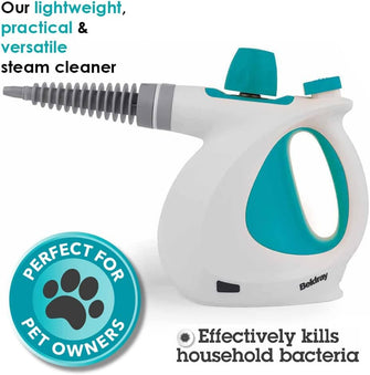 Buy Alann Trading Limited,Beldray BEL0701TQN 10-in-1 Handheld Steam Cleaner - Clean, Sanitise & Refresh Surfaces, Tiles, Mirrors & Windows, Chemical Free Cleaning, Includes Nozzles, Brushes, Upholstery Head & Squeegee, 1000W - Gadcet UK | UK | London | Scotland | Wales| Ireland | Near Me | Cheap | Pay In 3 | Kitchen Appliances