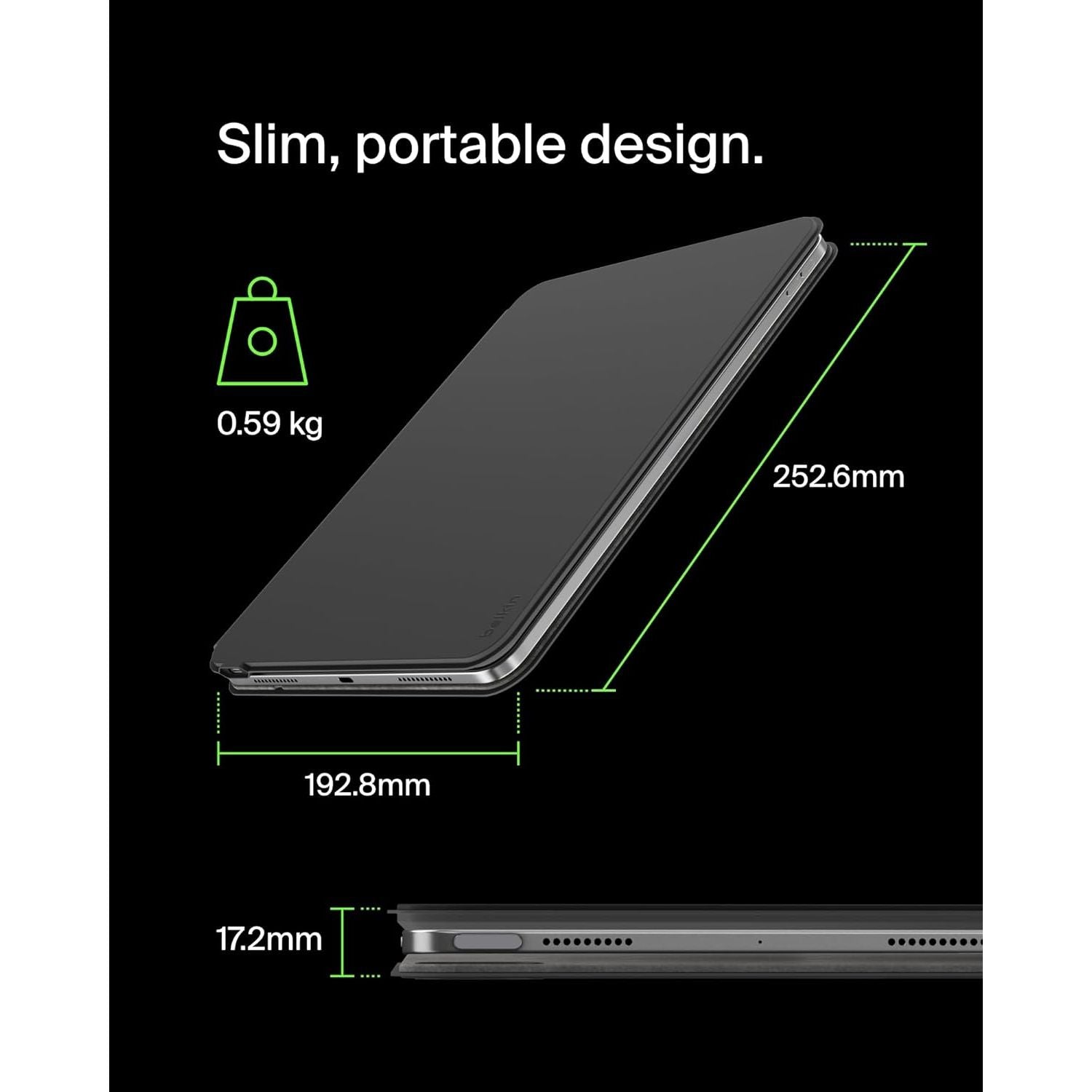 Buy Cashtro Ltd,Belkin iPad Pro 13 inch (M4) 2024 Keyboard Case - Black - Gadcet UK | UK | London | Scotland | Wales| Near Me | Cheap | Pay In 3 | Keyboard Trays & Platforms
