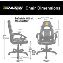Buy BraZen Puma,BraZen Ergonomic Office Gaming Chair for Adults – Valor Grey (Mid Back, PC & Gaming Chair) - Gadcet UK | UK | London | Scotland | Wales| Near Me | Cheap | Pay In 3 | Gaming Chairs