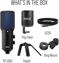 RØDE NT-USB+ Professional-Grade USB Microphone for Recording Exceptional Audio Directly to a Computer or Mobile Device , black