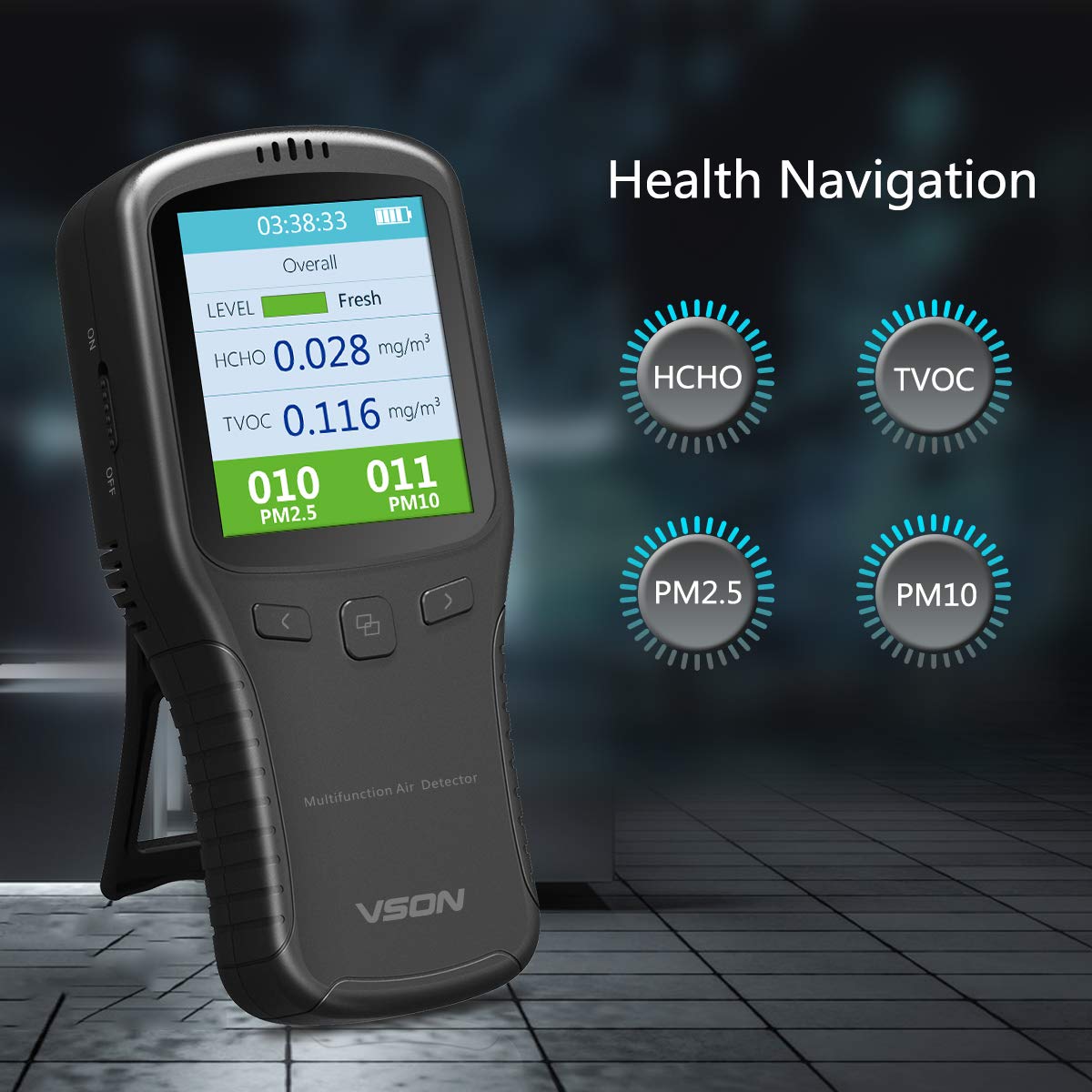 Buy VSON,Air Quality Monitor with Formaldehyde Detector, Temperature & Humidity Sensor, PM2.5/PM10 Tester for Office/Car ;PL - Gadcet UK | UK | London | Scotland | Wales| Near Me | Cheap | Pay In 3 | Air Quality Meters