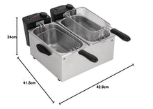 Caterlite Twin Tank Countertop Deep Fryer, Stainless Steel, 2 x 3.5L