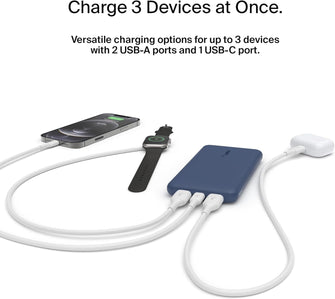 Buy Belkin,Belkin USB C Portable Power Bank (10000 mAh with 1 USB C Port and 2 USB A Ports for up to 15W Charging for iPhone, Android, AirPods, iPad, and More) – Blue - Gadcet UK | UK | London | Scotland | Wales| Ireland | Near Me | Cheap | Pay In 3 | Power Adapters & Chargers