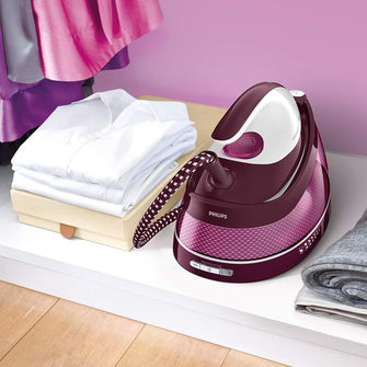 Philips PerfectCare Compact Steam Generator - 2400W, 400g Steam Boost, 6.5 Bar Pressure, OptimalTEMP Technology, 1.5L Tank, Burgundy/White (GC7842/46) - 4