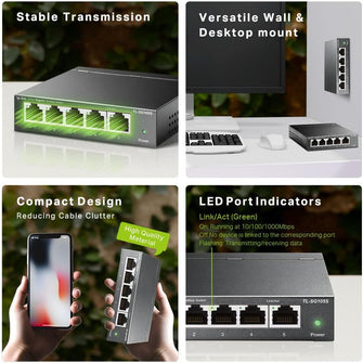 Buy TP-Link,TP-Link TL-SG105S 5-Port Gigabit Ethernet Switch – Plug & Play, Fanless, Metal Casing, Desktop & Wall-Mountable, Energy-Saving - Gadcet UK | UK | London | Scotland | Wales| Near Me | Cheap | Pay In 3 | Network Cards & Adapters