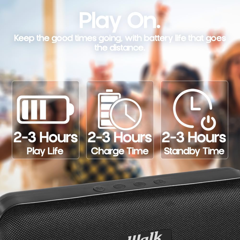 Buy Walk,Walk Audio True Wireless Fabric Bluetooth Speaker – 2 x 5W, TruSound Bass Boost, Built-In Mic & USB Input - Gadcet UK | UK | London | Scotland | Wales| Near Me | Cheap | Pay In 3 | Speakers