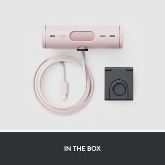 Logitech Brio 500 Full HD Webcam – Auto Light Correction, Dual Mics, Privacy Cover, USB-C, Pink