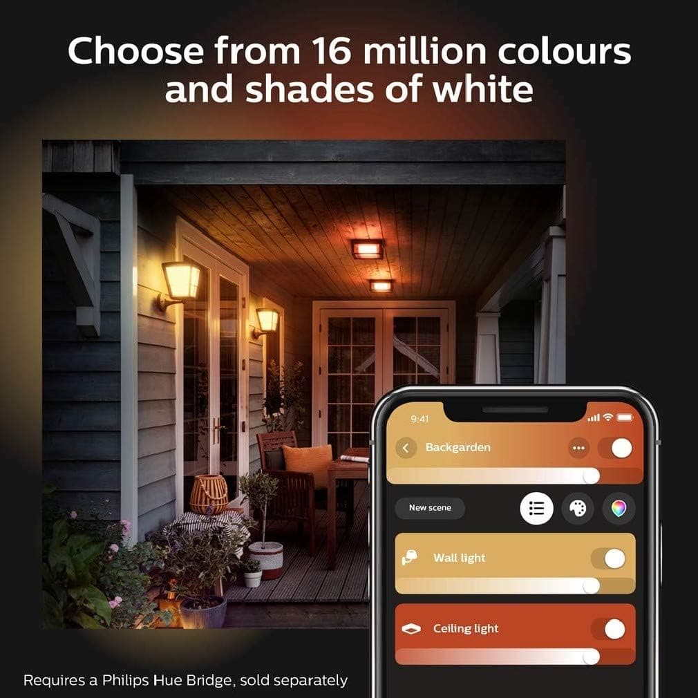 Buy Philips Hue,Philips Hue Econic White and Colour Ambiance LED Smart Garden Wall Light [Down Lantern], Works with Alexa, Google Assistant and Apple Homekit - Gadcet UK | UK | London | Scotland | Wales| Ireland | Near Me | Cheap | Pay In 3 | Lighting Accessories