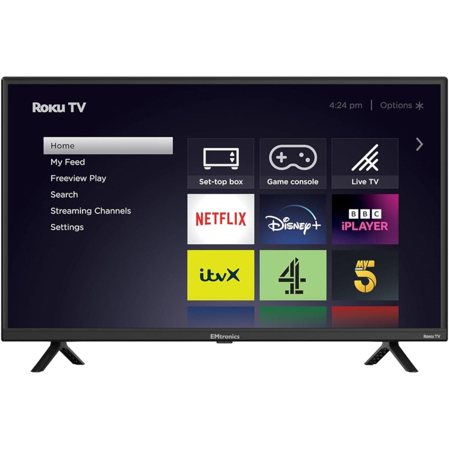 Buy Gadcet UK,EMtronics EM32ROK Roku TV 32" Inch HD Ready 720p Smart with Netflix, Disney+, BBC, Freeview Play, Dolby Audio, Mobile Control and 3 x HDMI, USB - Black (2024 Model) - Gadcet UK | UK | London | Scotland | Wales| Near Me | Cheap | Pay In 3 | 