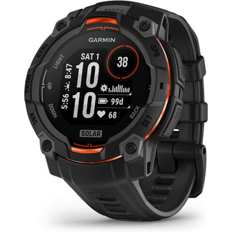 Garmin Instinct 3 Solar GPS Smartwatch – 45mm, Rugged Outdoor Design, Built-in Flashlight, Black