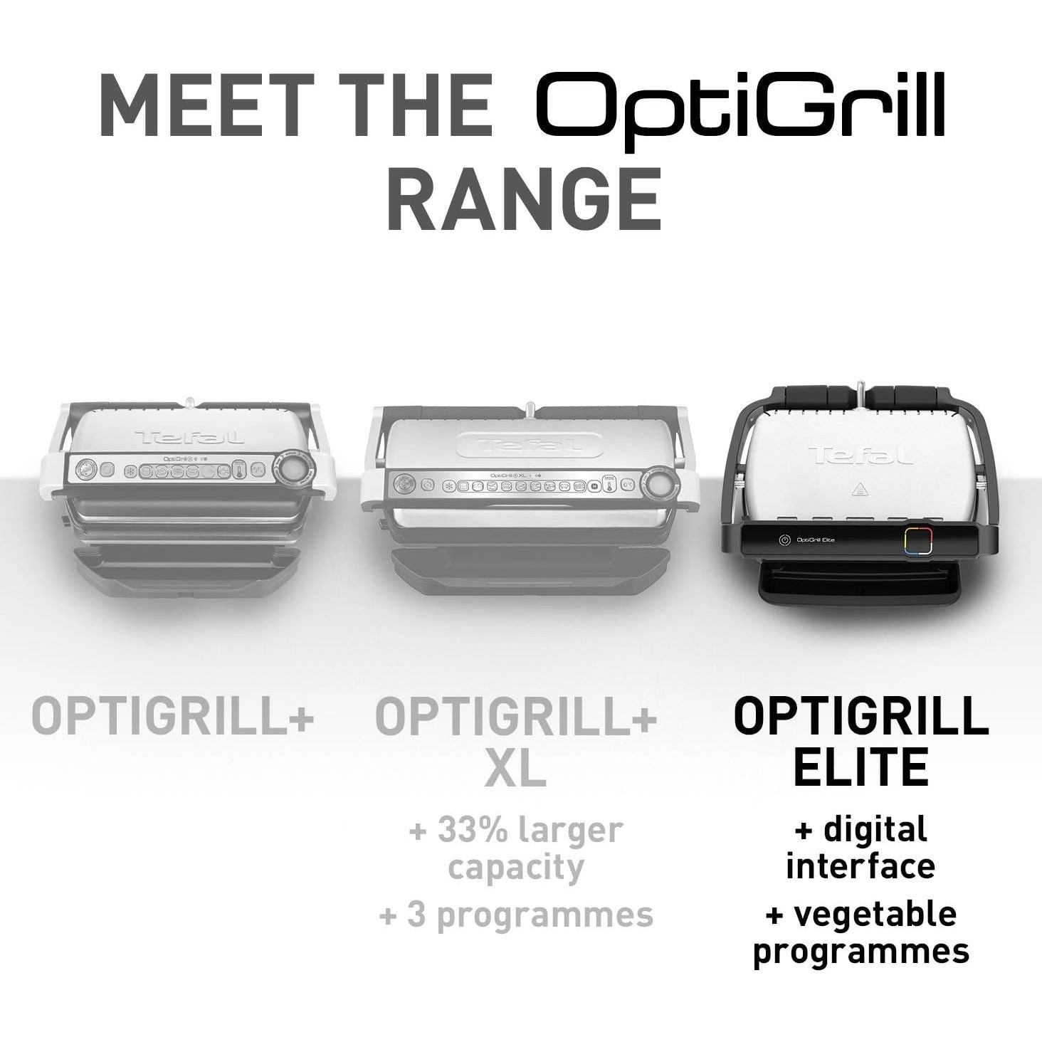 Buy TEFAL,Tefal OptiGrill Elite GC750D40 Intelligent Health Grill – 2000W, 4-6 Portions, Black & Stainless Steel - Gadcet UK | UK | London | Scotland | Wales| Near Me | Cheap | Pay In 3 | Sandwich Makers