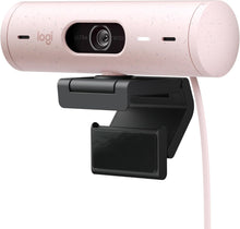 Logitech Brio 500 Full HD Webcam – Auto Light Correction, Dual Mics, Privacy Cover, USB-C, Pink