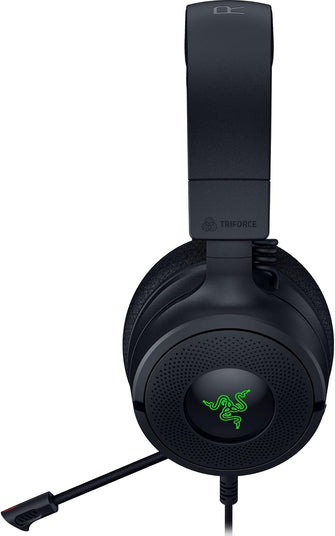 Buy Kraken,Razer Kraken V4 X Wired PC Gaming Headset - TriForce 40mm Drivers, Retractable Mic, 7.1 Surround Sound, Chroma RGB, USB-C for PC, Console & Phones - Black - Gadcet UK | UK | London | Scotland | Wales| Near Me | Cheap | Pay In 3 | Headphones & Headsets