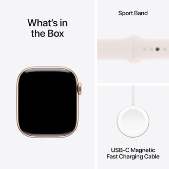 Apple Watch Series 10 – GPS, 42mm Smartwatch, Rose Gold Aluminium Case, Light Blush Sport Band (S/M), Water Resistant, Always-On Retina Display