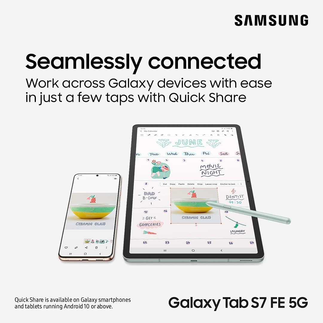 Samsung,Samsung Galaxy Tab S7 FE - 12.4” 5G 64GB Storage, 4GB RAM, Mystic Black/Grey - Unlocked - Gadcet.com