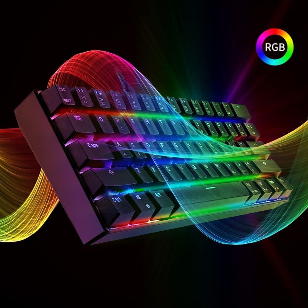 Buy Docooler,Docooler Motospeed CK61 USB Wired Mechanical RGB Gaming Keyboard - Gadcet.com | UK | London | Scotland | Wales| Ireland | Near Me | Cheap | Pay In 3 | Keyboards