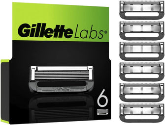 Buy Gillette,Gillette Labs Razor Blades Men, Pack of 6 Razor Blade Refills, Compatible with GilletteLabs with Exfoliating Bar and Heated Razor - Gadcet.com | UK | London | Scotland | Wales| Ireland | Near Me | Cheap | Pay In 3 | Health & Beauty