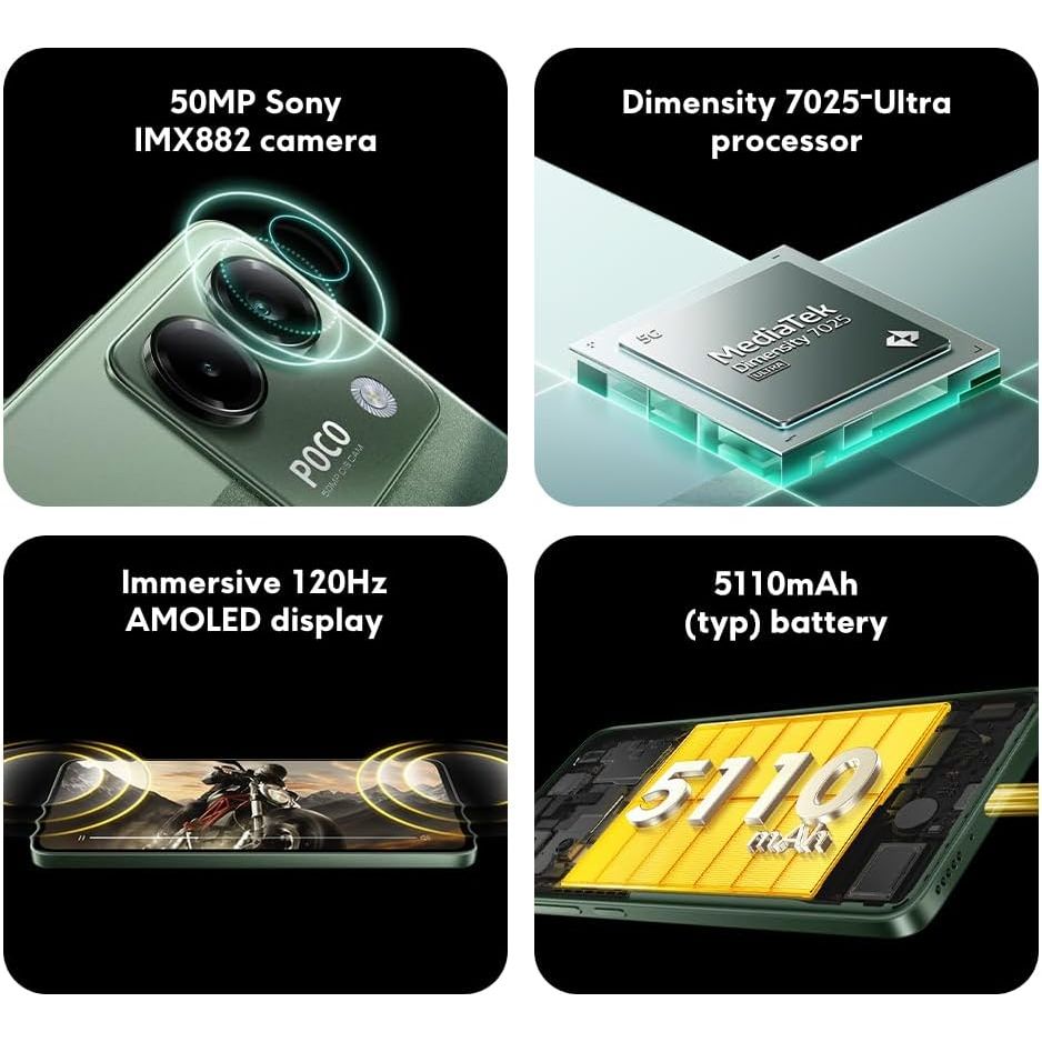 Buy POCO,POCO M7 Pro 5G Smartphone – 256GB, 8GB RAM, Dual SIM, Green - Gadcet UK | UK | London | Scotland | Wales| Near Me | Cheap | Pay In 3 | Mobile & Smart Phones