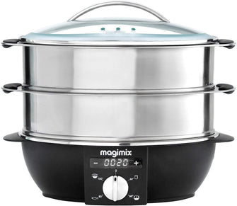Buy Magimix,Magimix 11582 2-Basket Independent 1900W Steamer – Black & Chrome - Gadcet UK | UK | London | Scotland | Wales| Near Me | Cheap | Pay In 3 | Food Cookers & Steamers