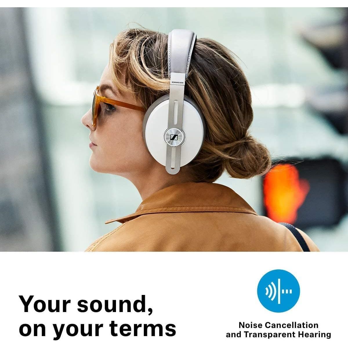 SENHEISER,Sennheiser Momentum 3 Wireless - Active Noise Cancelling Headphones with Alexa, Auto On/Off, Smart Pause Functionality and Smart Control App - White - Gadcet.com
