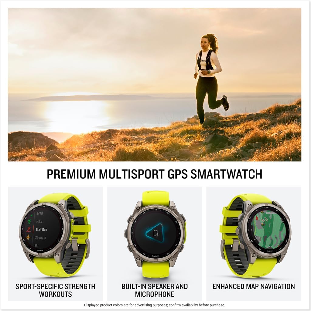 Buy Garmin,Garmin fēnix® 8 47mm Solar Sapphire Titanium Amp Yellow GPS Smartwatch - Gadcet UK | UK | London | Scotland | Wales| Near Me | Cheap | Pay In 3 | Smart Watches