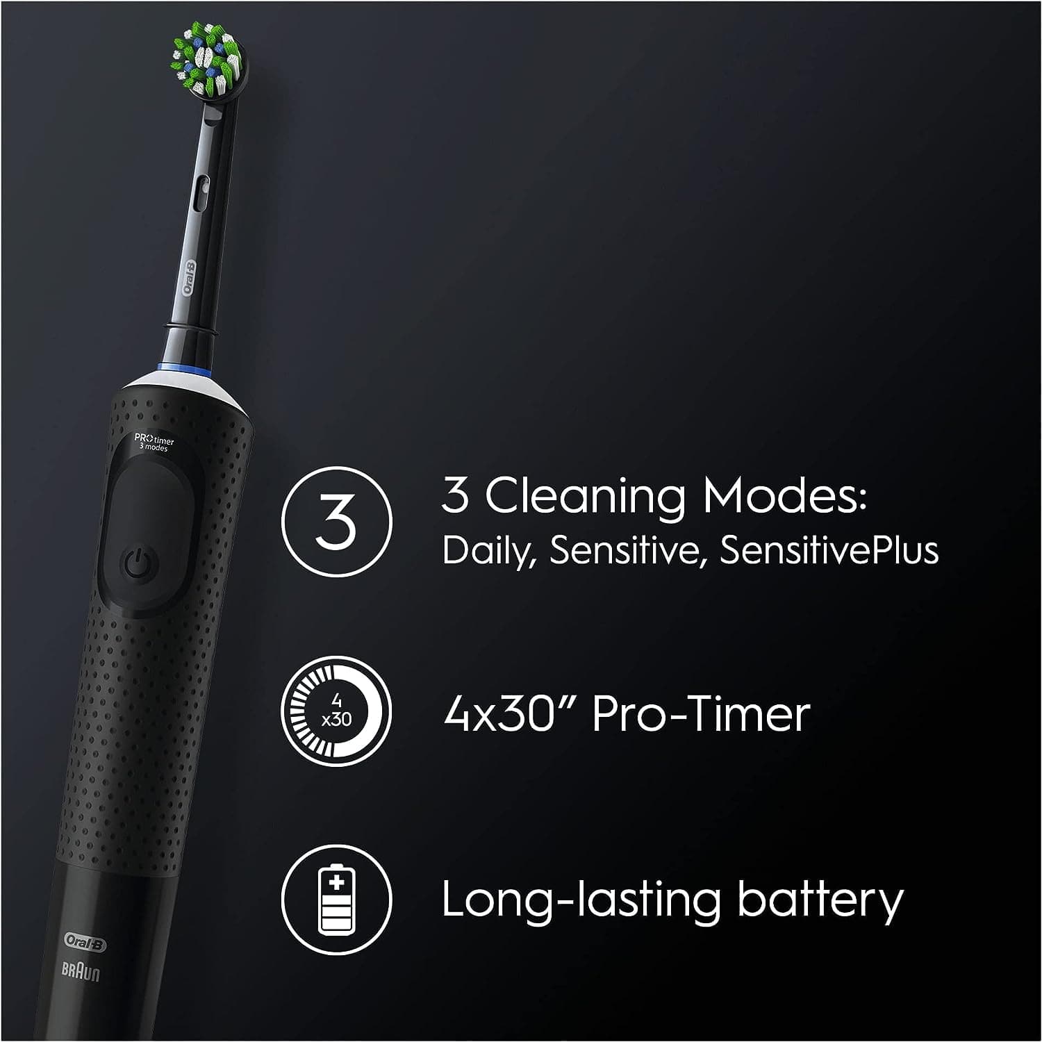 Buy Oral-B,Oral-B Vitality Pro Electric Toothbrush - Black - Gadcet.com | UK | London | Scotland | Wales| Ireland | Near Me | Cheap | Pay In 3 | Health & Beauty