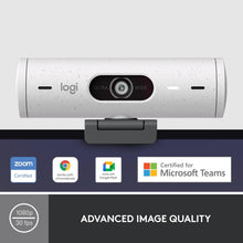 Logitech Brio 500 Full HD Webcam – Auto Light Correction, Dual Mics, Privacy Cover, USB-C, White