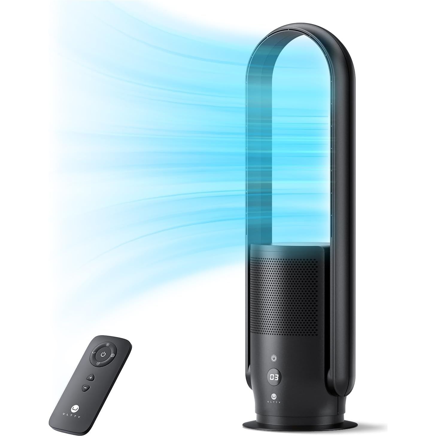 Buy Ultty,Ultty Bladeless Tower Fan with HEPA Air Purifier – 80cm Oscillating, 9 Speeds, Remote, Timer, Touch Control, Black (CR022D) - Gadcet UK | UK | London | Scotland | Wales| Near Me | Cheap | Pay In 3 | Desk & Pedestal Fans