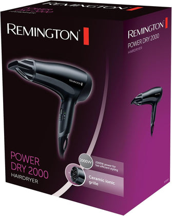 Buy Remington,Remington Hair Dryer (Powerful, Lightweight, Concentrator, Ceramic Ionic Grille for even Heat Anti-Static, 3 Heat / 2 Speed Settings with Cool Shot, Eco Setting for Energy Saving, 2000W) D3010 - Gadcet UK | UK | London | Scotland | Wales| Near Me | Cheap | Pay In 3 | Hair Clippers & Trimmers