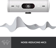 Logitech Brio 500 Full HD Webcam – Auto Light Correction, Dual Mics, Privacy Cover, USB-C, White