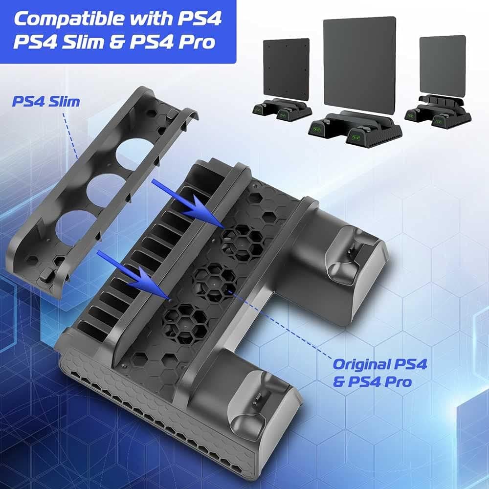 Buy ADZ,ADZ All-in-One PS4 Stand with Cooling Fan, Dual Controller Charger & 12-Game Rack - Compatible with PS4, PS4 Slim & Pro - Gadcet UK | UK | London | Scotland | Wales| Ireland | Near Me | Cheap | Pay In 3 | Video Game Console Accessories