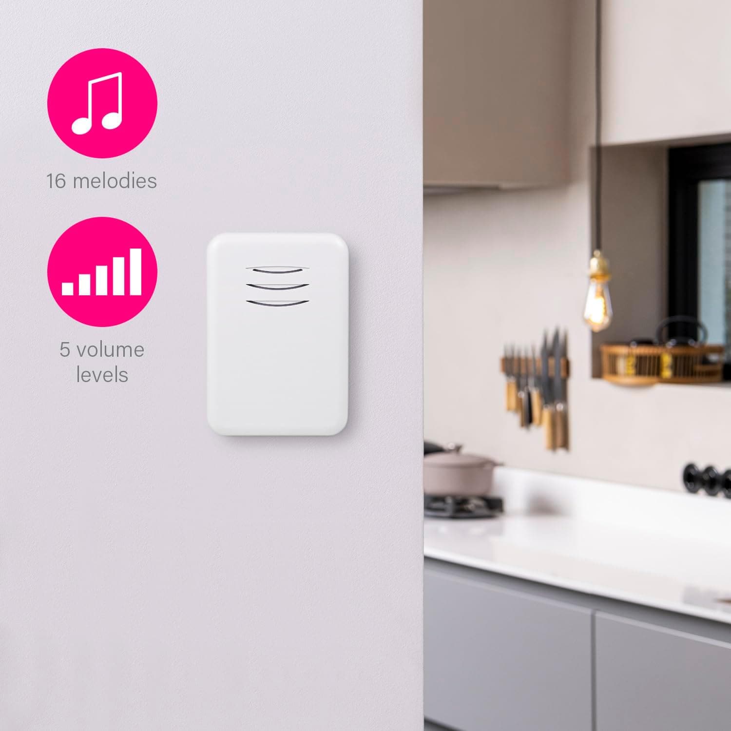 Buy Byron,Byron DBY-22311 Wireless Portable Doorbell Set, 150 m Range, 16 Melodies - Gadcet UK | UK | London | Scotland | Wales| Ireland | Near Me | Cheap | Pay In 3 | Door Bells & Chimes