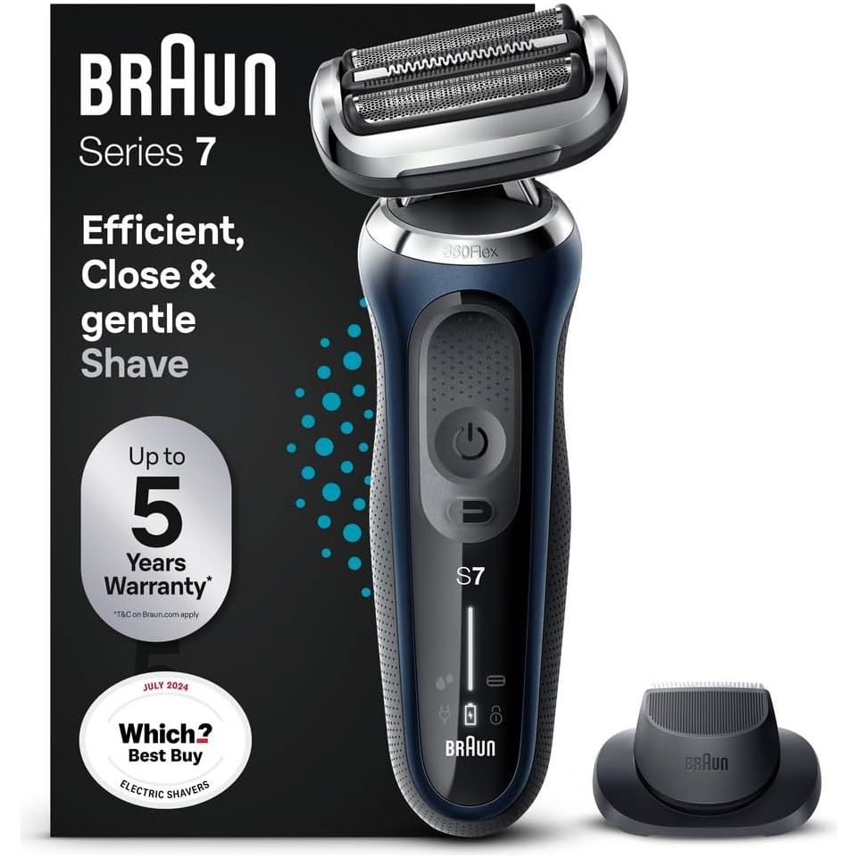 Buy Braun,Braun Series 7 Electric Shaver for Men, 71-B1200s, with EasyClick Precision Trimmer, 360° Flex, Wet & Dry, Cordless, Rechargeable, Blue - Gadcet UK | UK | London | Scotland | Wales| Near Me | Cheap | Pay In 3 | Electric Razors
