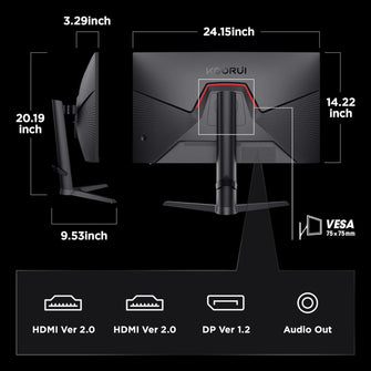 Buy KOORUI,KOORUI 27" QHD Gaming Monitor - 1440p IPS, 1ms, 144Hz HDMI, 170Hz DisplayPort, HDR400, DCI-P3 90%, Height Adjustable & Rotatable - Gadcet UK | UK | London | Scotland | Wales| Near Me | Cheap | Pay In 3 | Computer Monitors