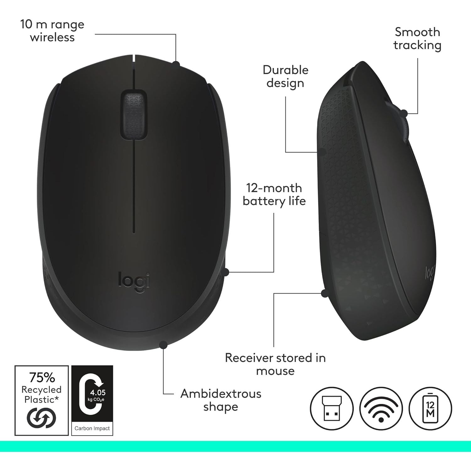 Buy Logitech,Logitech M171 Wireless Mouse – 2.4GHz with USB Receiver, Optical Tracking, 12-Month Battery, Ambidextrous Design – Black - Gadcet UK | UK | London | Scotland | Wales| Near Me | Cheap | Pay In 3 | Keyboard & Mouse