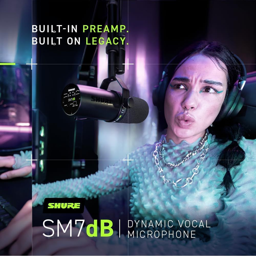 Buy Shure,Shure SM7dB Dynamic Vocal Microphone with Built-In Preamp – XLR Mic for Streaming, Podcasting & Studio Recording - Gadcet UK | UK | London | Scotland | Wales| Near Me | Cheap | Pay In 3 | Microphones