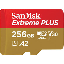 SanDisk Extreme PLUS 256GB microSDXC Memory Card – Up to 200MB/s Read, 140MB/s Write, Class 10 U3, 4K UHD + SD Adapter